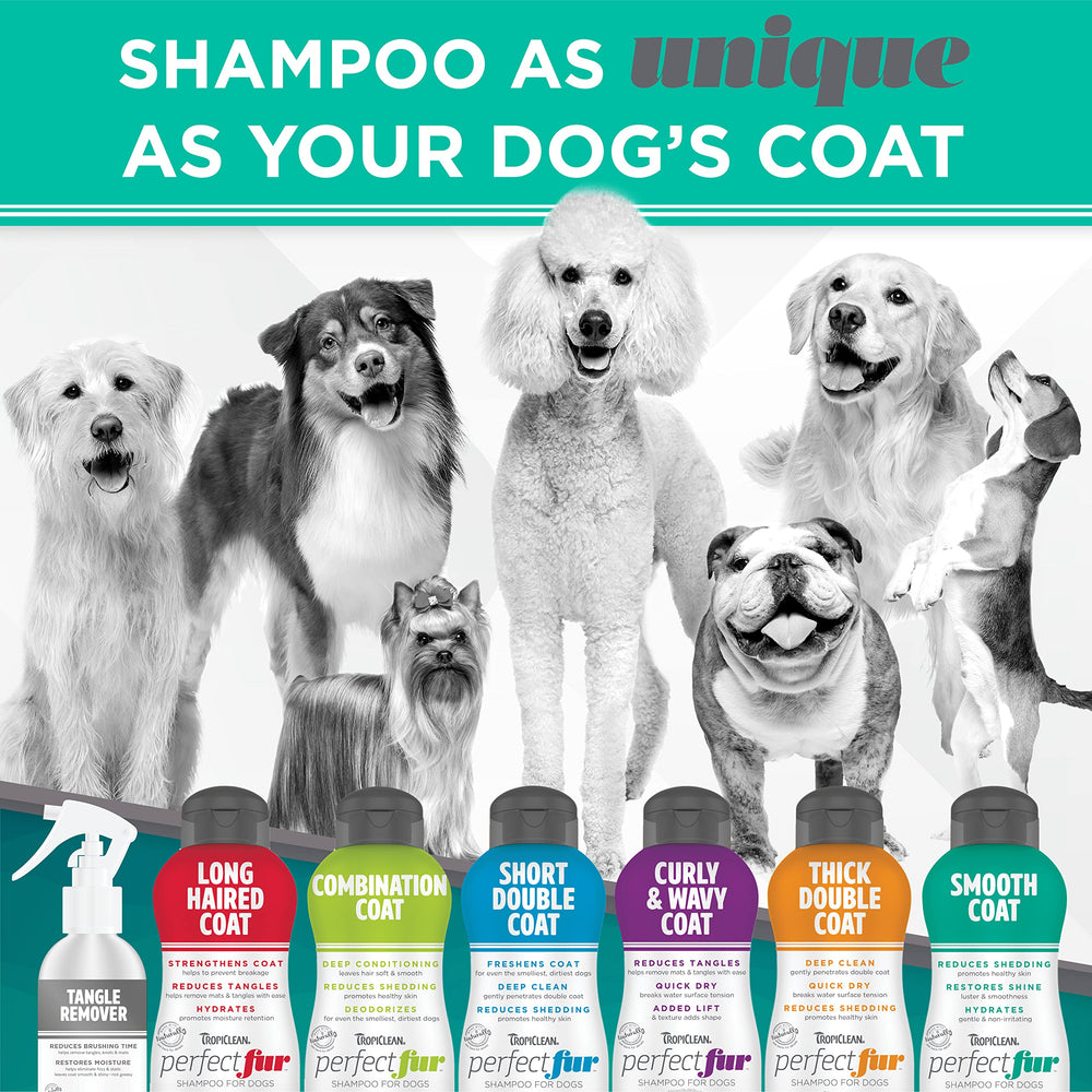 TropiClean Perfect Fur: cuidado para varios perros, cada pelaje recibe atención.