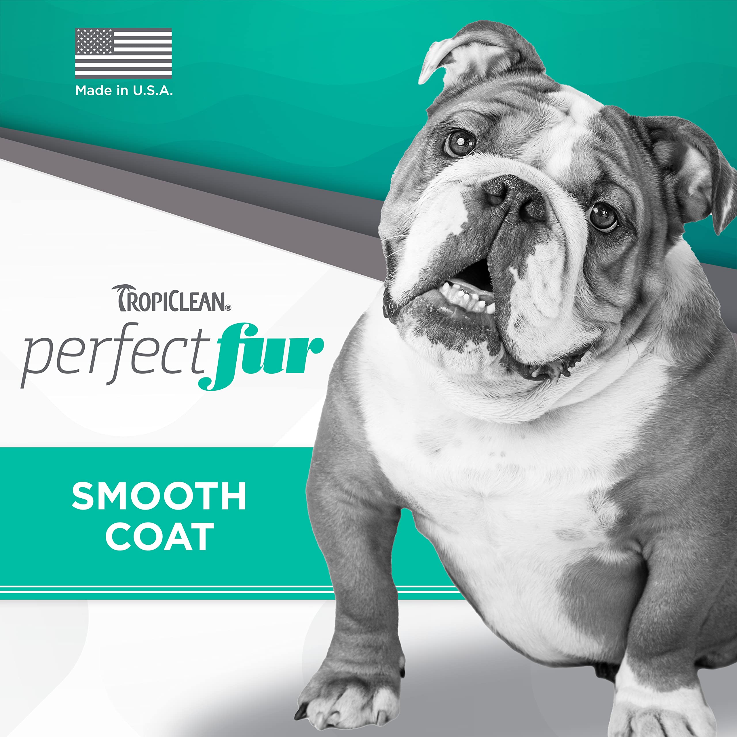 TropiClean Perfect Fur: champú hidratante para pelo liso, suavidad y brillo.