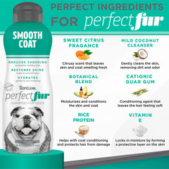 TropiClean Perfect Fur: champú con extractos de fruta para piel sana.
