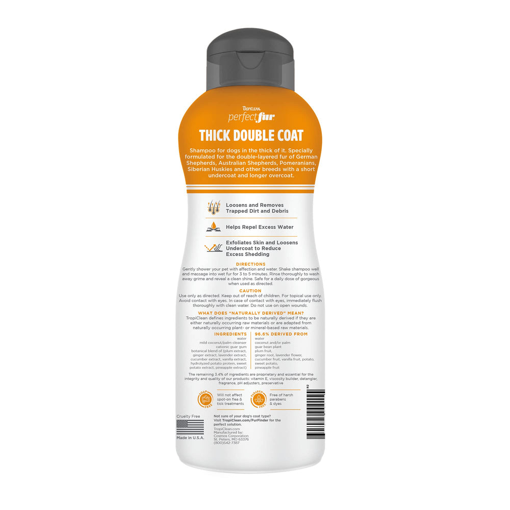 TropiClean Perfect Fur: perro con doble manto listo para deslanado con champú.