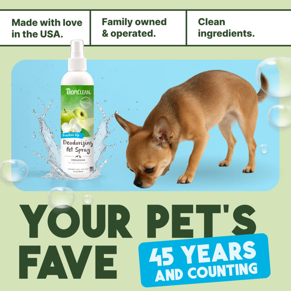 TropiClean perfume para gatos, seguro para gatos, aplicación suave tras baño.