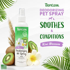 TropiClean perfume para perros kiwi; atomizador para aplicación fácil tras el baño.