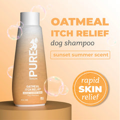 Espuma cremosa de TropiClean Pure Sunset Summer Itch Relief Champú para lavado suave.