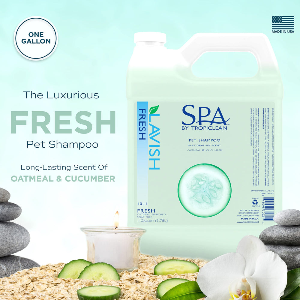 TropiClean SPA Lavish: aroma de pepino y té blanco con vainilla.
