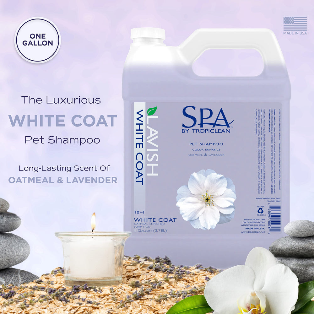 TropiClean SPA Lavish shampoo aroma floral suave para una experiencia de baño.