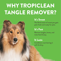 Pelaje suave y brillante tras usar TropiClean Sweet Pea en perros y gatos.