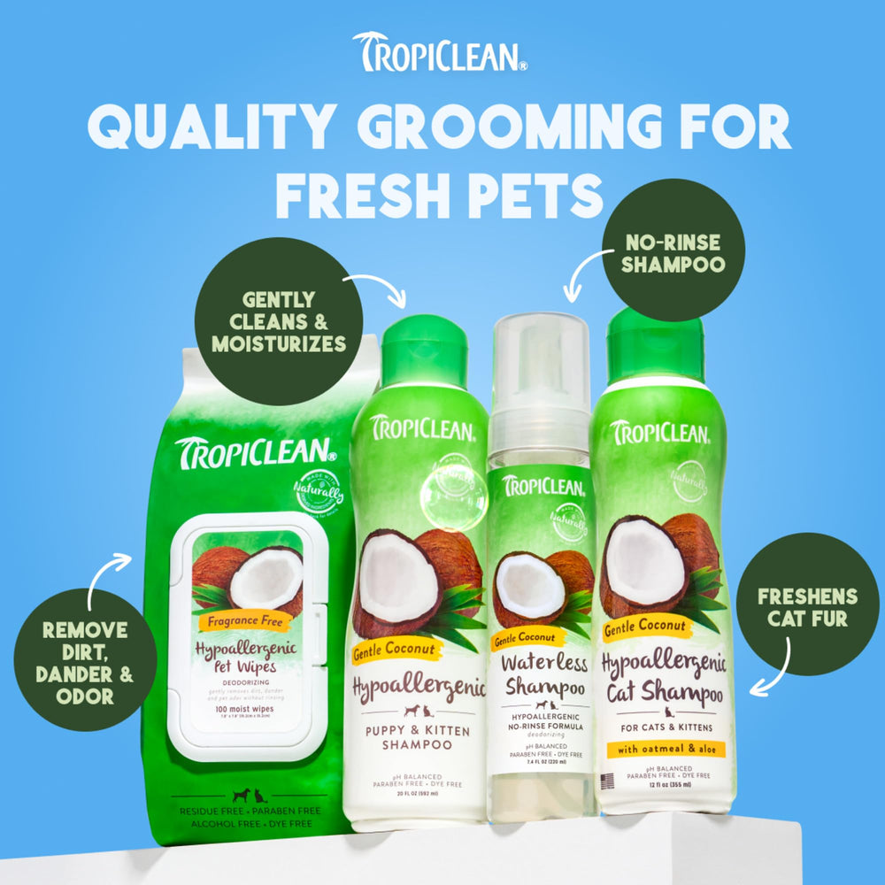 TropiClean para viaje: toallitas listas para limpiar en cualquier lugar.