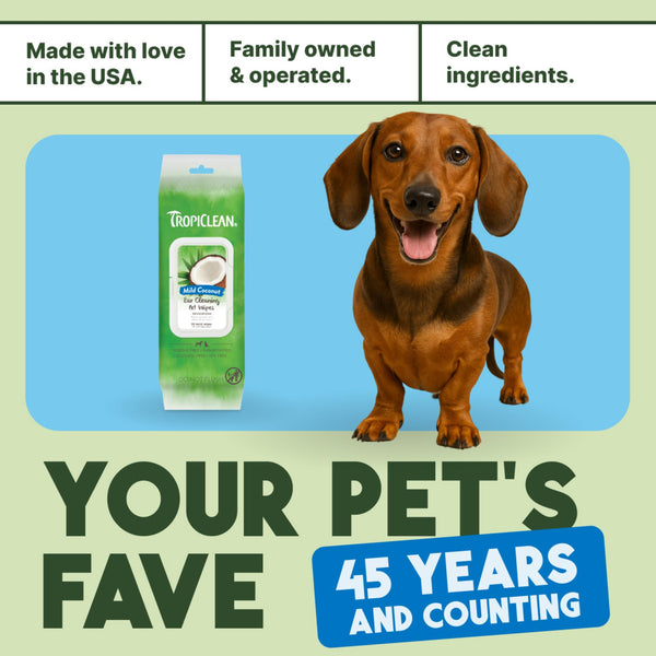 Uso diario para orejas de perros y gatos TropiClean.