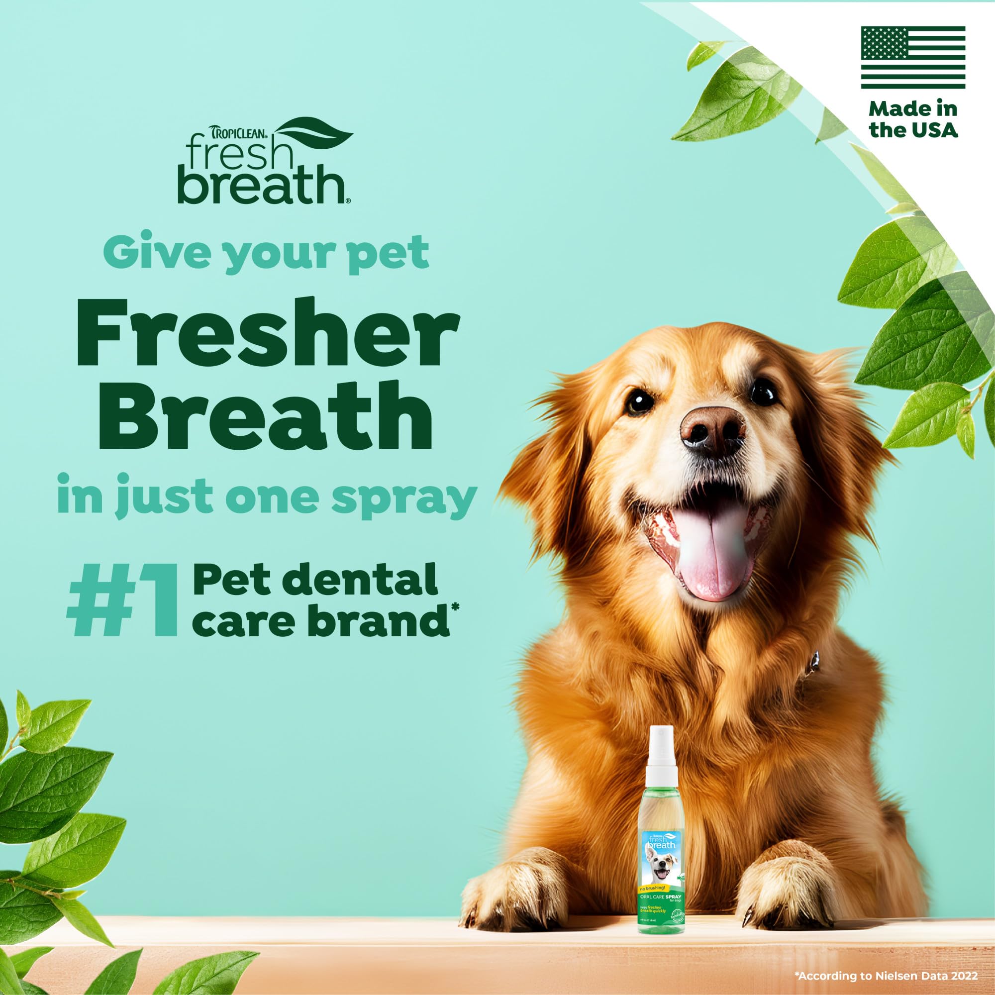 TropiClean uso facil: aliento fresco sin cepillo para perros y gatos.