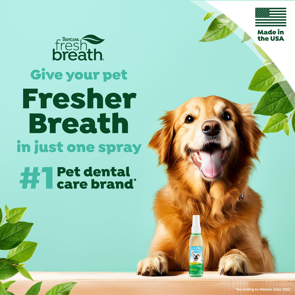 TropiClean uso facil: aliento fresco sin cepillo para perros y gatos.