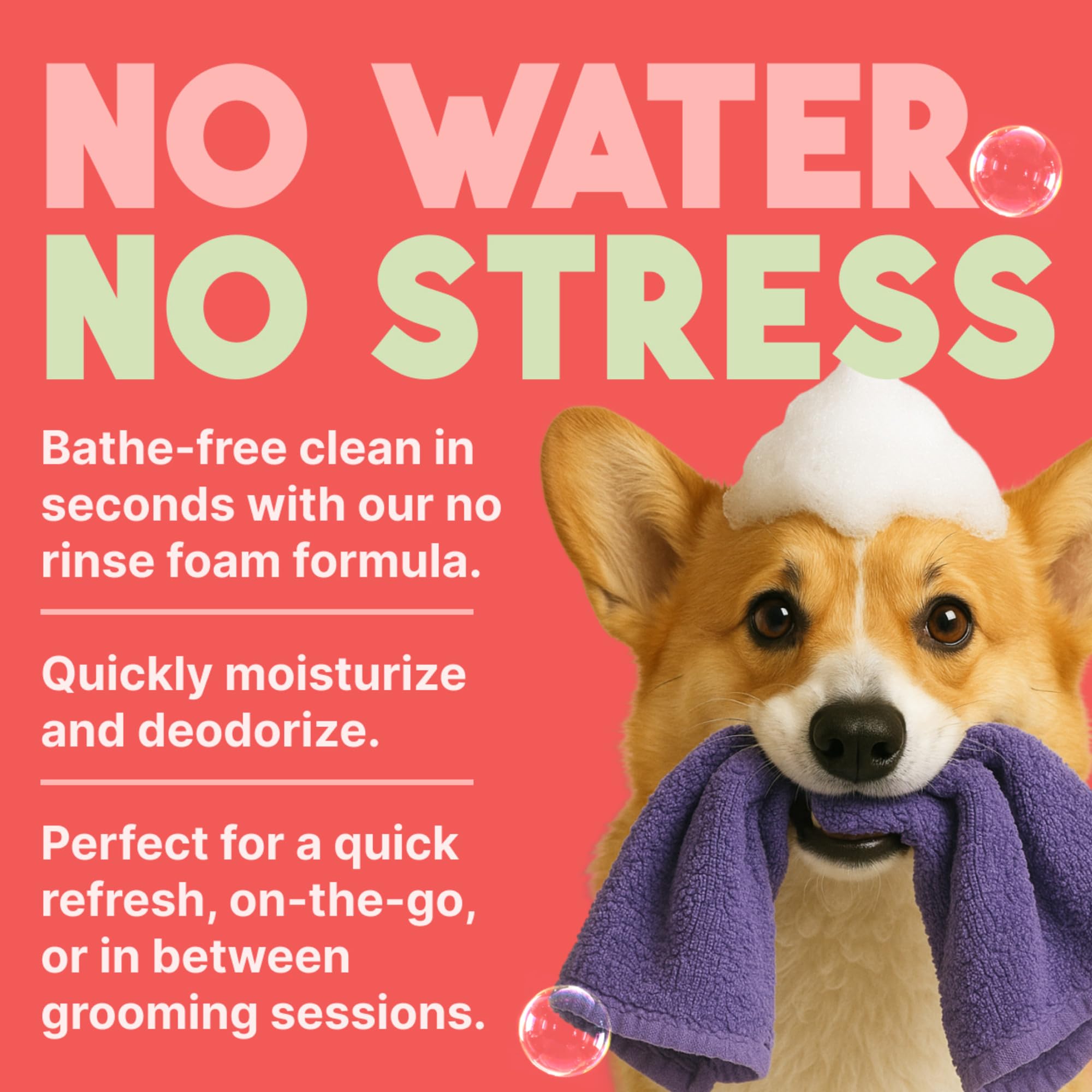 TropiClean Watermelon Waterless Shampoo, textura cremosa facilita masaje.