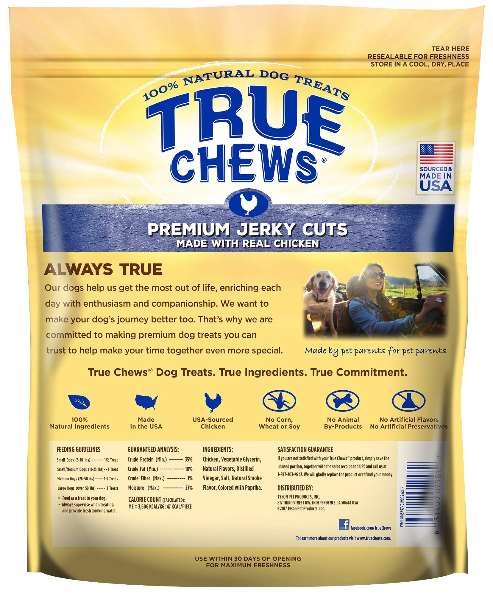 True Chews ingredientes naturales, pollo: snack nutritivo sin aditivos