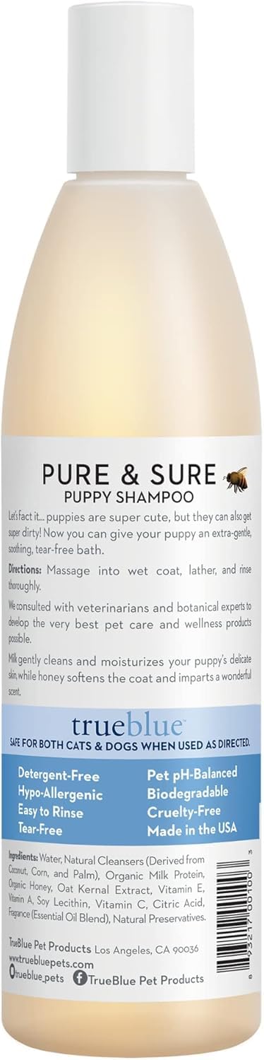 Etiqueta natural TrueBlue, champú para perros, piel sensible