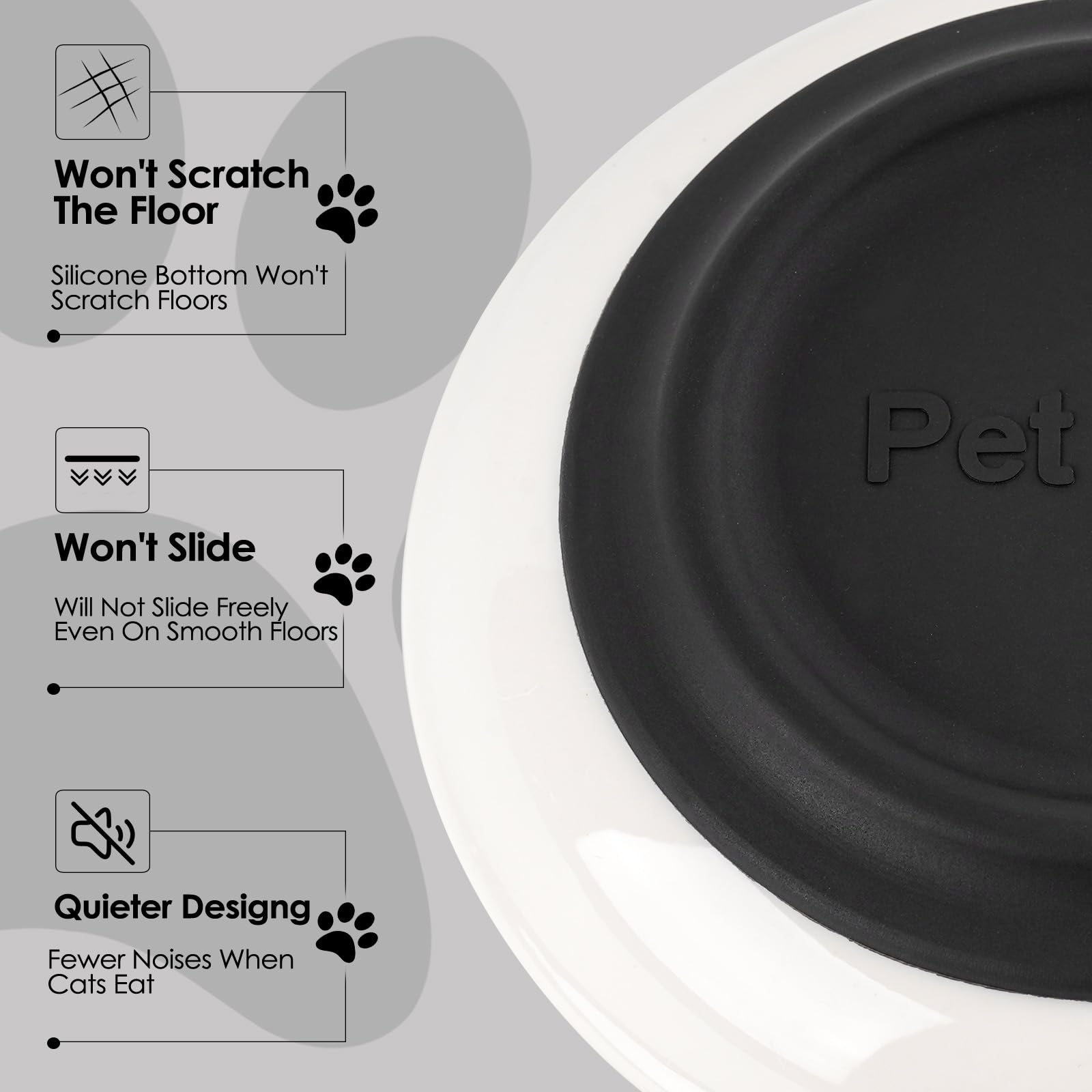 TRUNDISAN diseño plano para gatos, reduce fatiga de bigotes durante la comida.