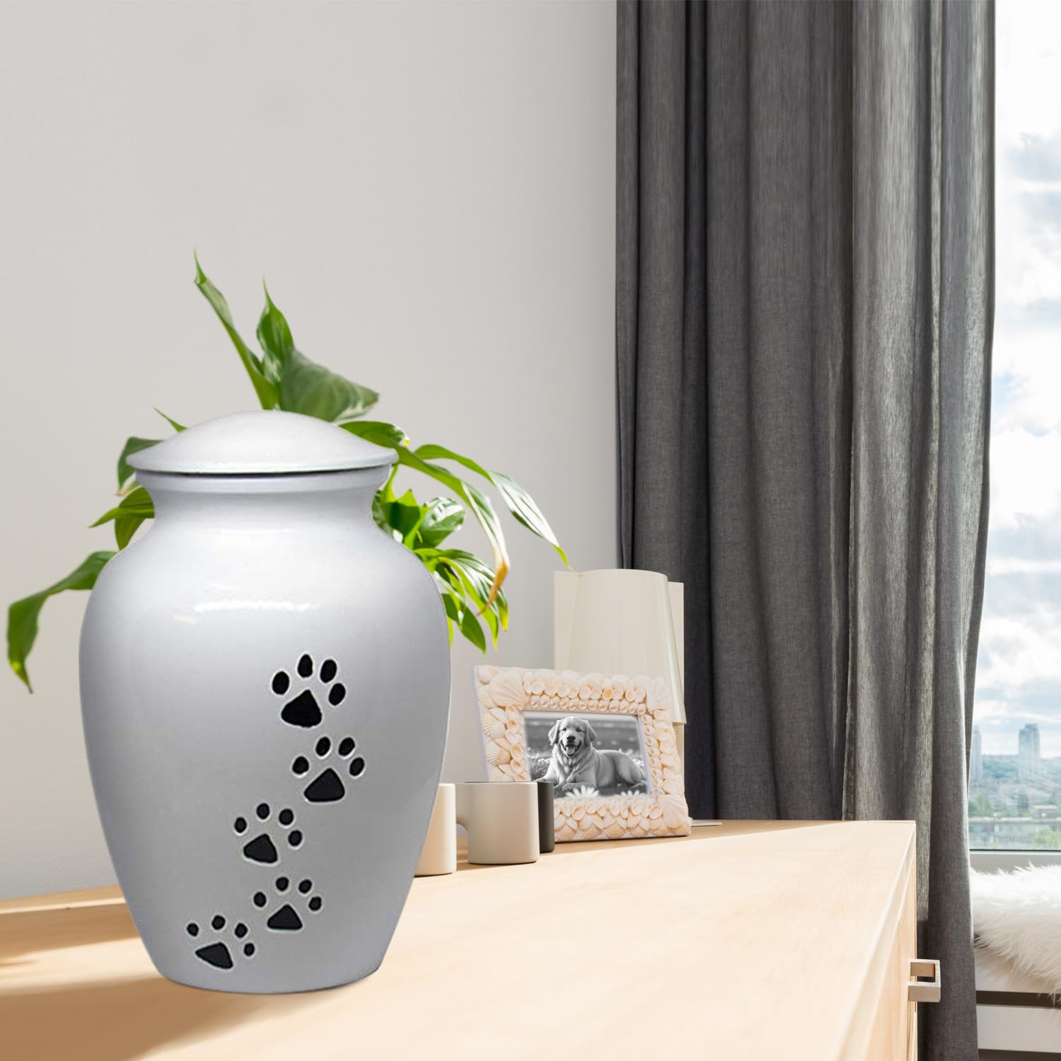 Diseño elegante y atemporal de urna para mascotas de Trupoint Memorials.