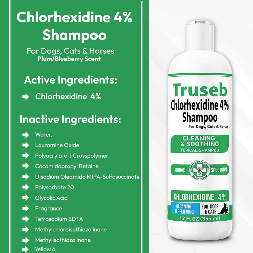 Truseb champú con clorhexidina 4% para gatos: cuidado de la piel.