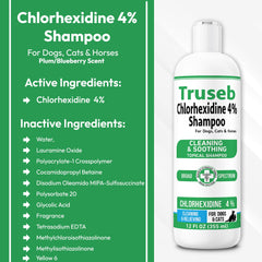 Truseb champú con clorhexidina 4% para gatos: cuidado de la piel.