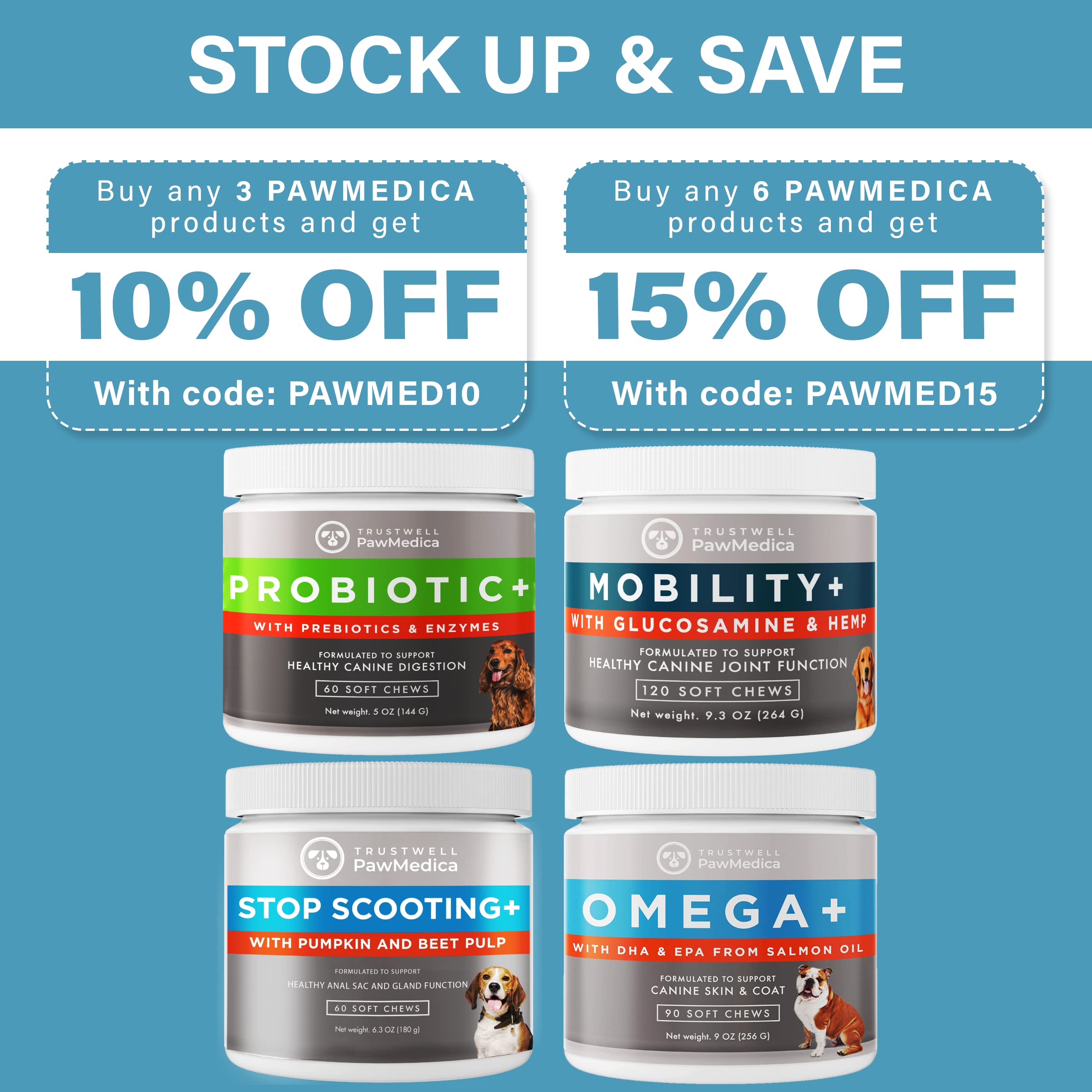 PawMedica Omega 3 para perros: suplemento de calidad para el cuidado diario.