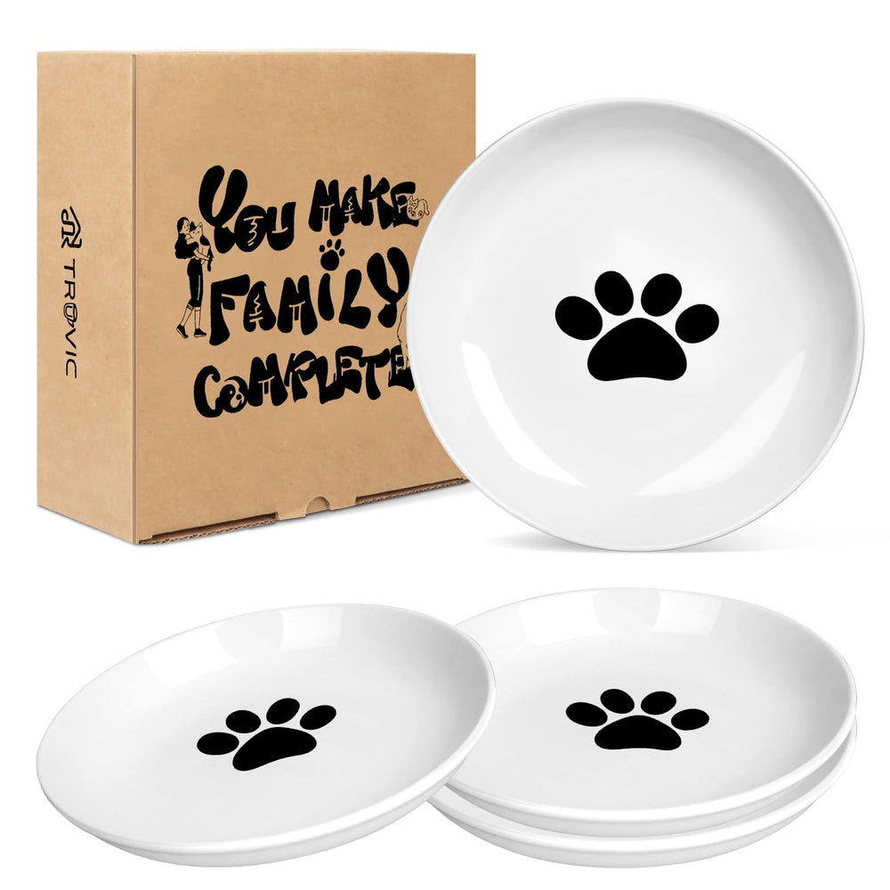 TRUVIC conjunto de 4 tazones para gatos y mascotas pequeñas.