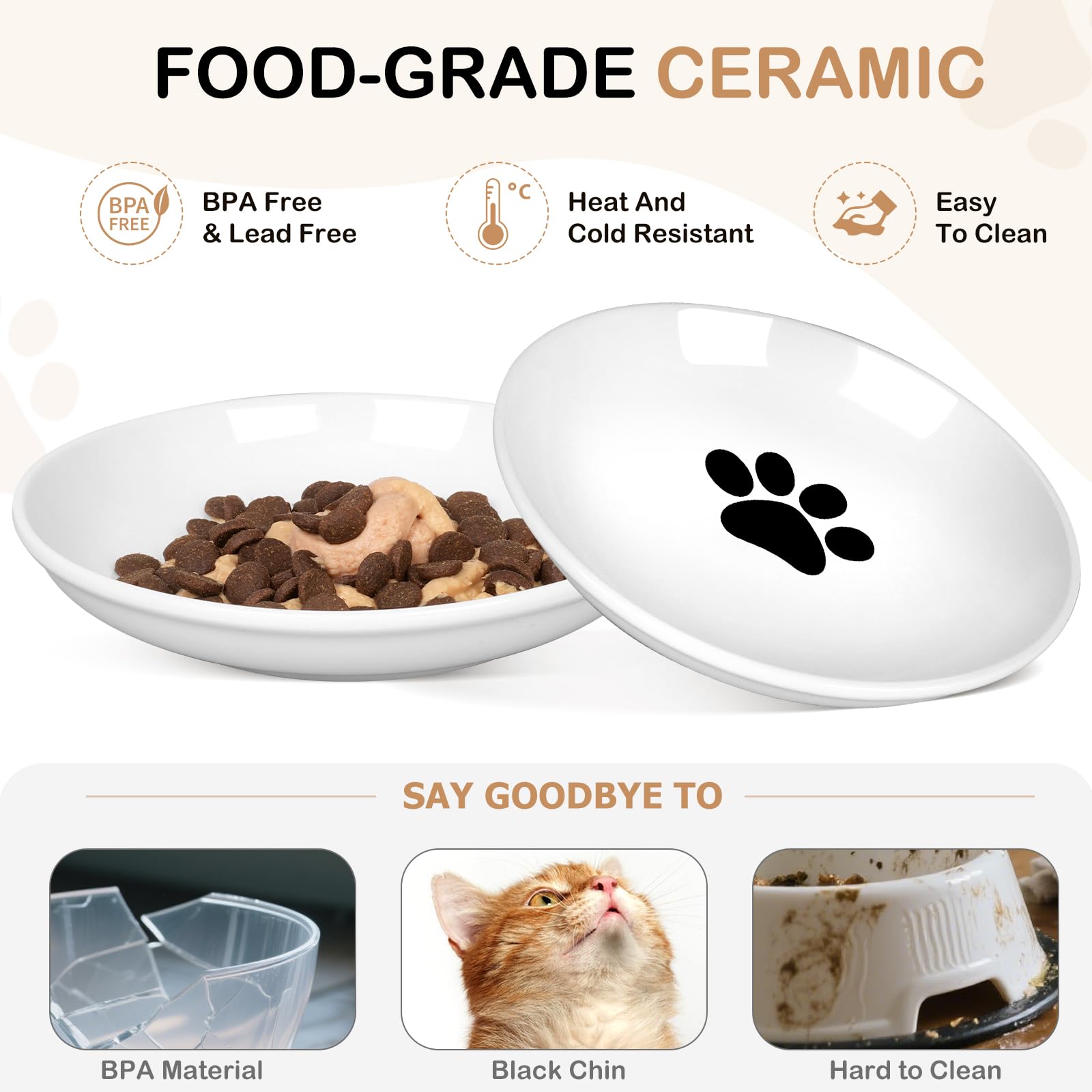 TRUVIC tazones con diseño de patita de gato para alegrar la hora de la comida.