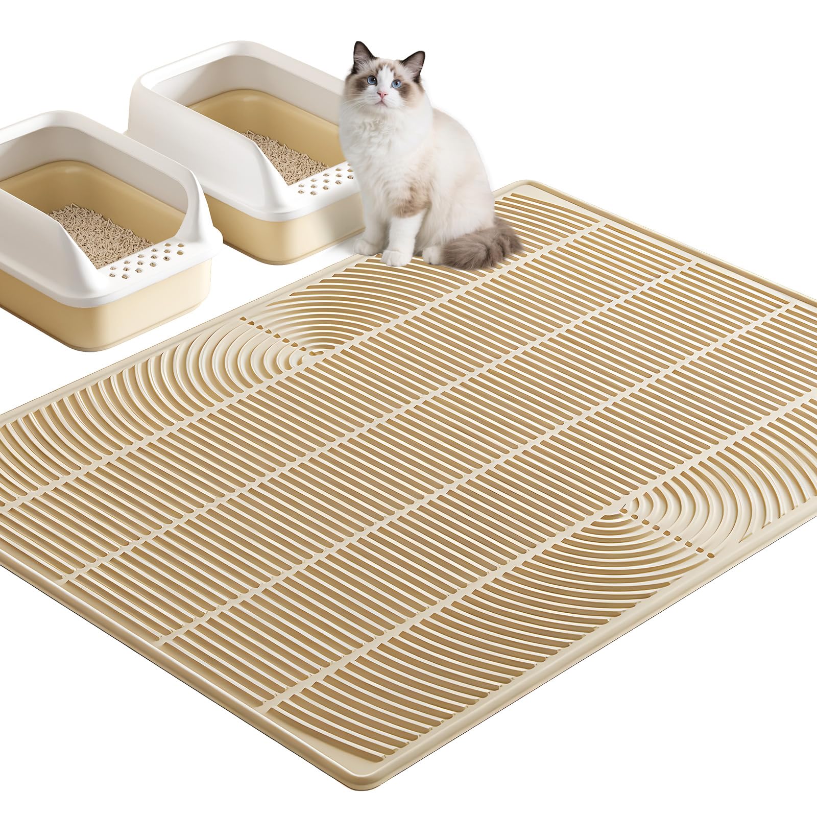 Alfombra TRZZ XL para arena de gato captura arena y derrames.