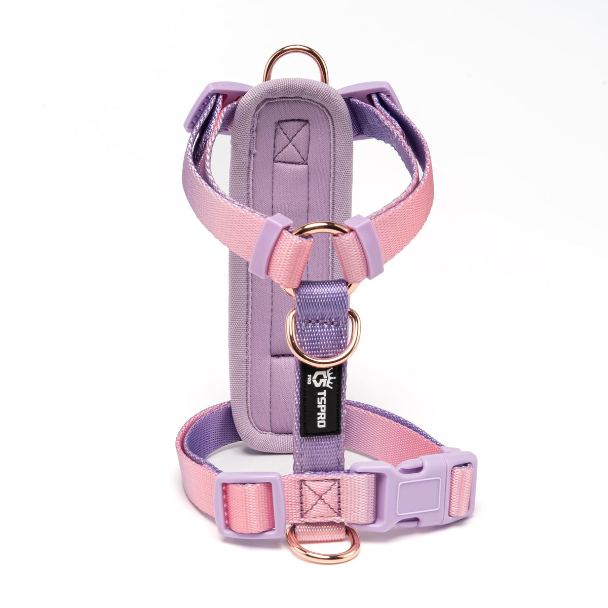 Arnés TSPRO Rosa-Púrpura degradado para paseos llamativos y confortables.