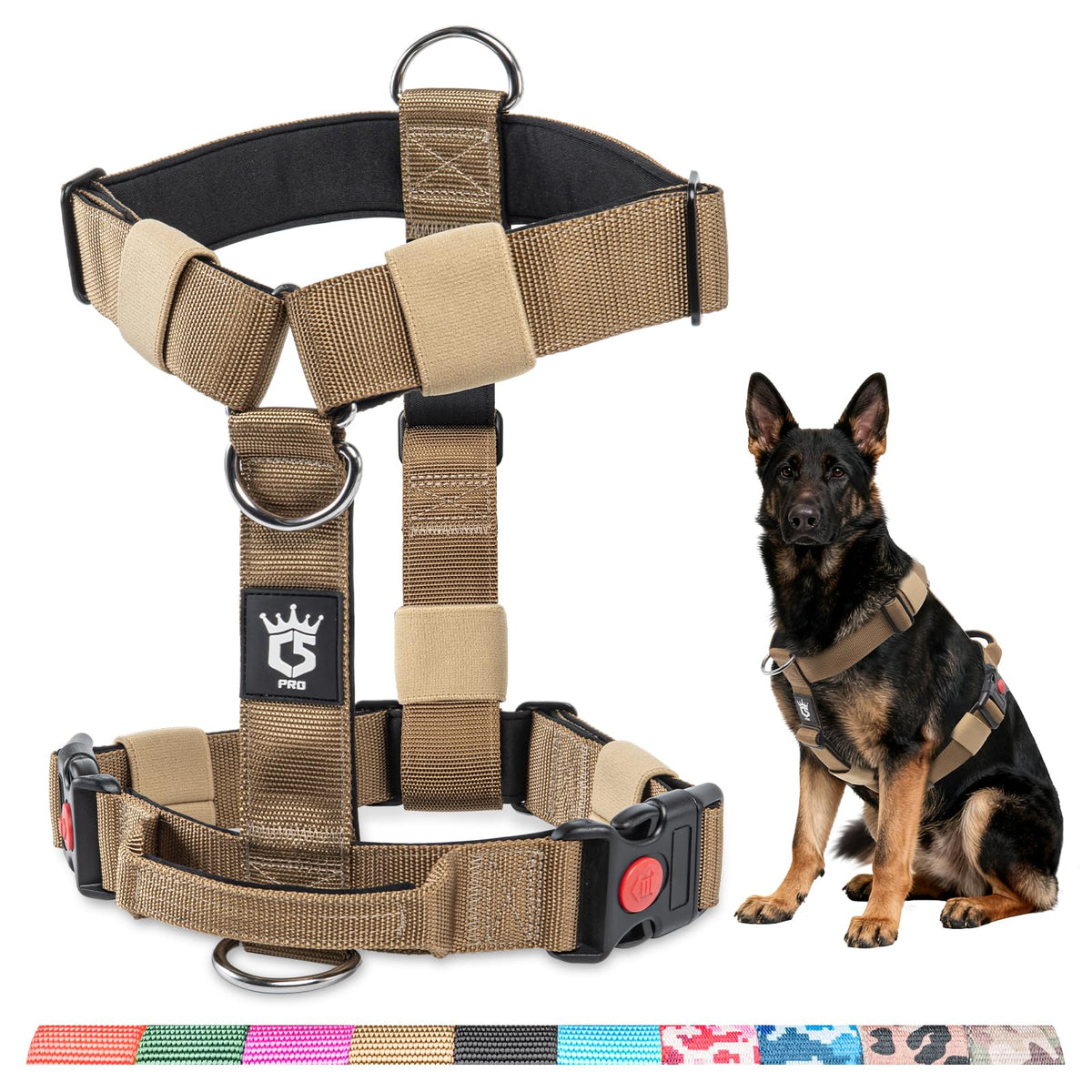 TSPRO Arnés táctico para perros medianos y grandes, ajuste cómodo.