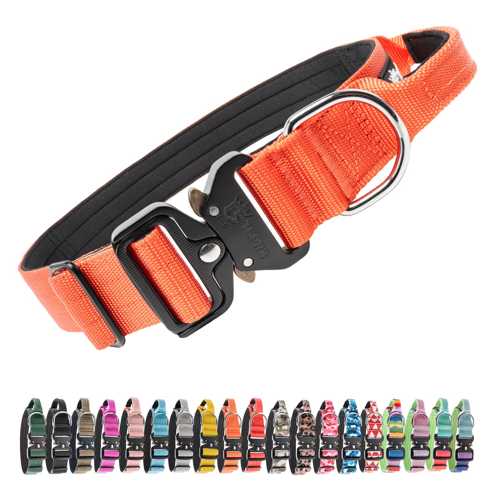 TsPRO collar perro táctico con asa para un control seguro durante paseos.