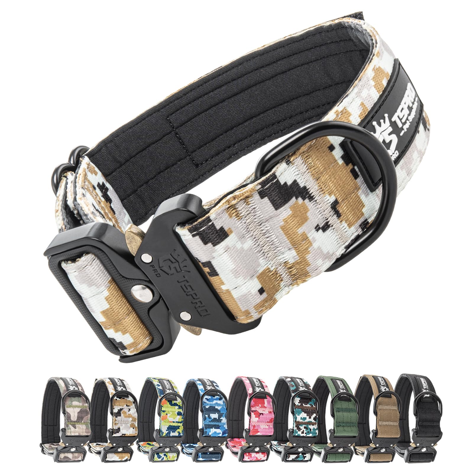 TSPRO collar táctico para perros con parche, ideal para identificar y personalizar