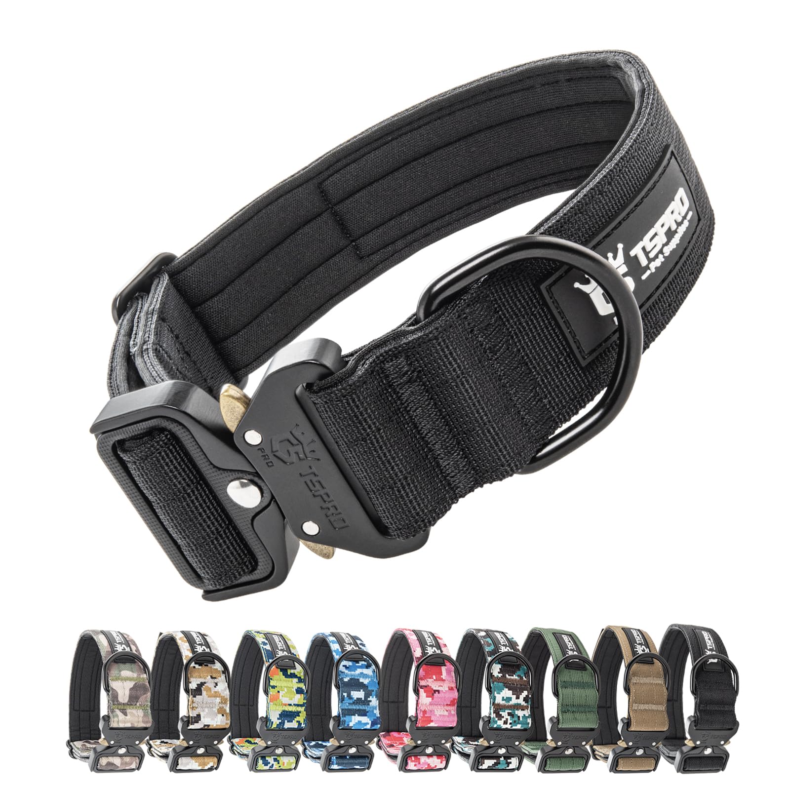 Collar táctico TSPRO con parche y cierre rápido, ideal para paseos y entrenamiento