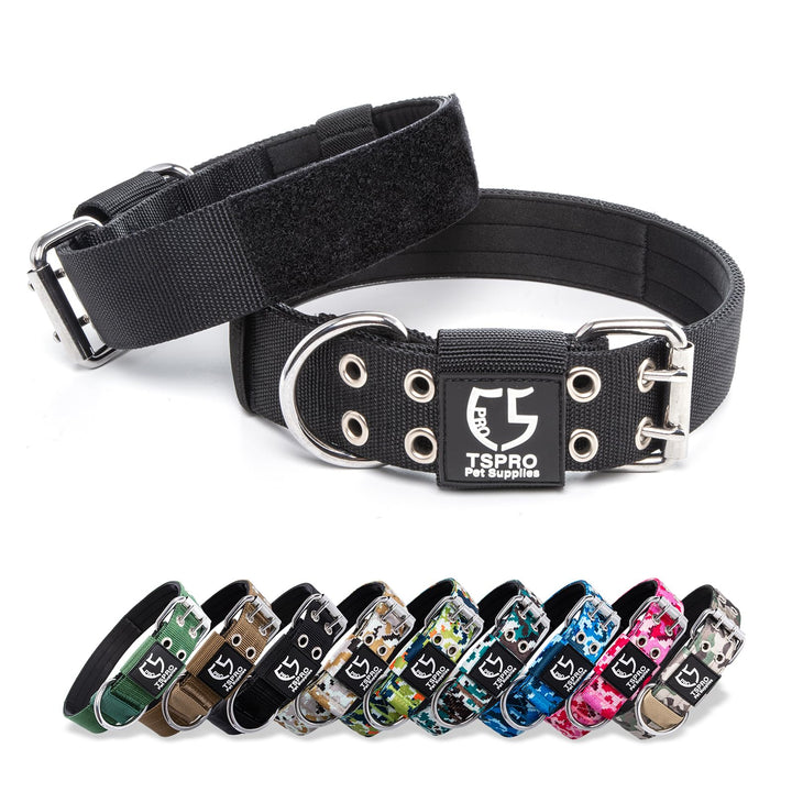 TSPRO collar táctico con ajuste cómodo para caminatas diarias de perros grandes.