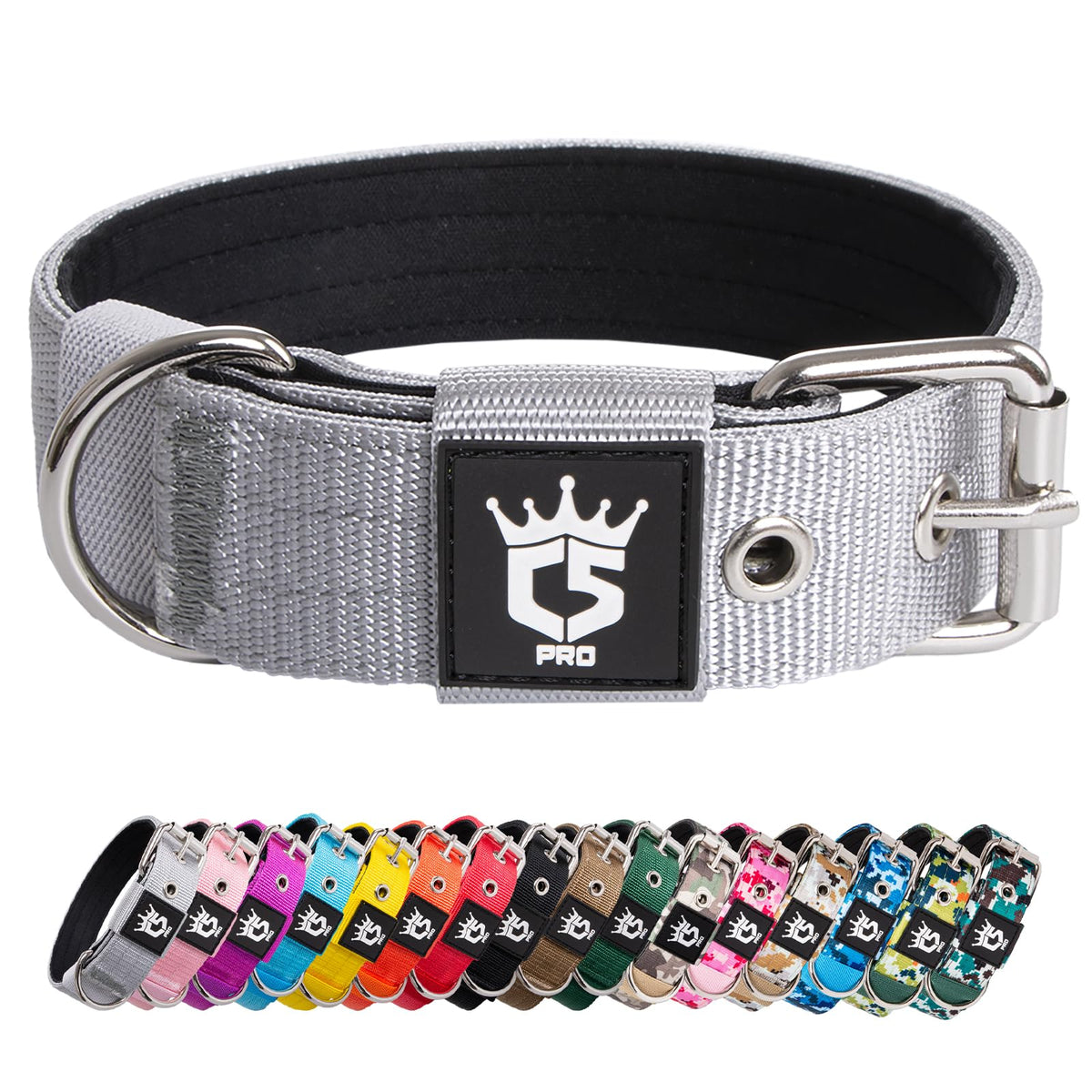TSPRO collar táctico de 1,25 pulgadas de ancho para paseos seguros.