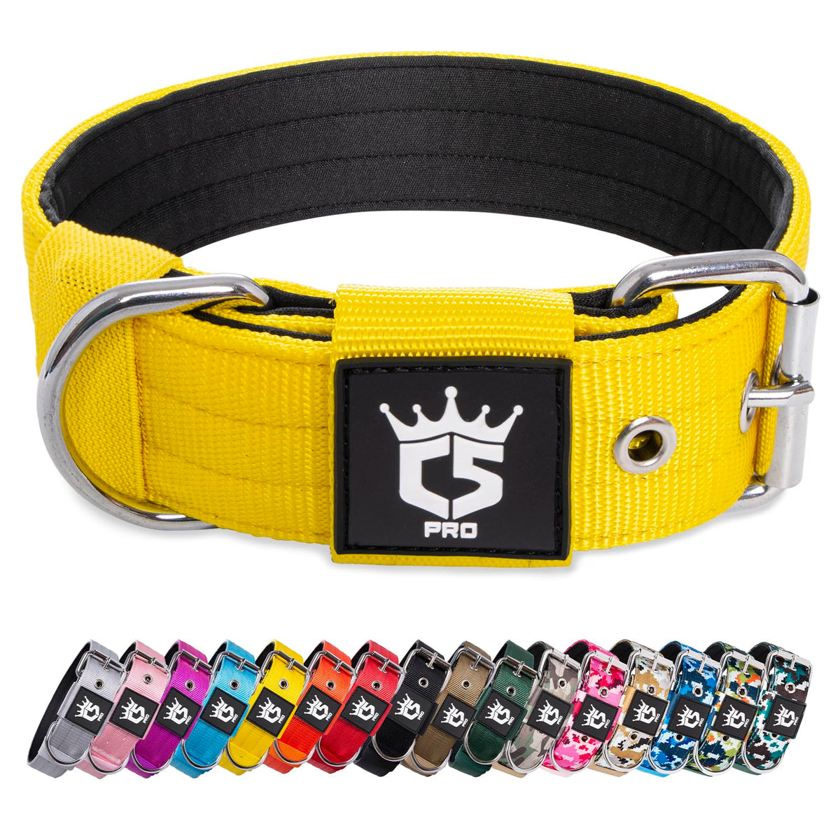 TSPRO collar táctico, ancho 1,5 pulgadas, amarillo, cómodo para paseos diarios.