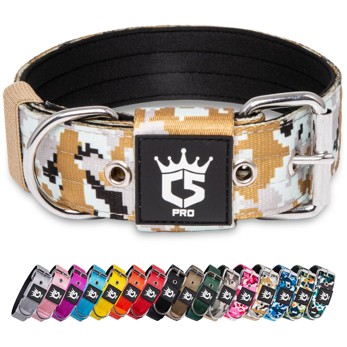 Collar táctico TSPRO con ancho 38 mm, cómodo para paseos diarios.