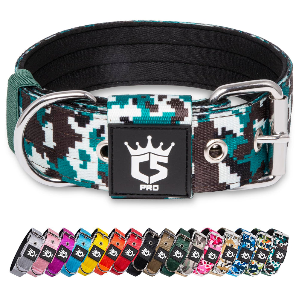 TSPRO collar táctico camuflaje cian con ajuste cómodo para paseos diarios