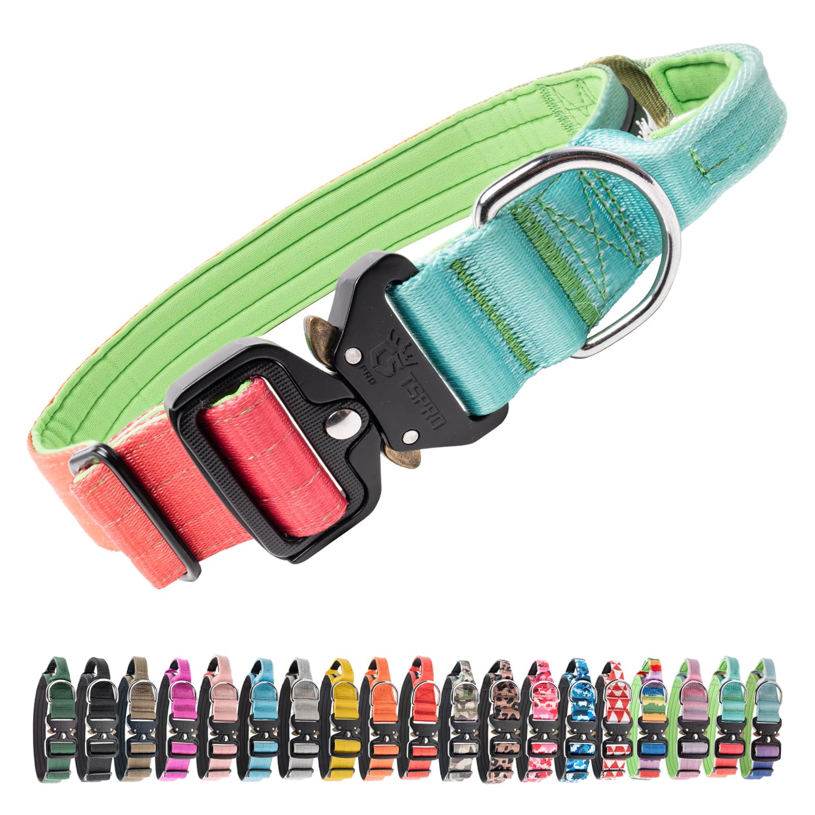 TSPRO collar táctico con asa para perros, control seguro durante paseos y entrenamiento.