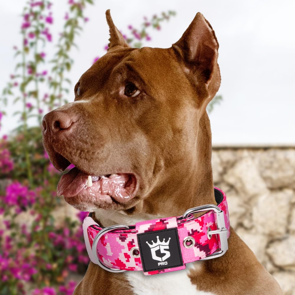 TSPRO diseño en camuflaje rosa robusto para perros medianos a grandes.