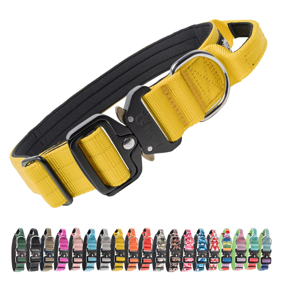 TSPRO collar táctico con manija de control para paseos más seguros y firmes.