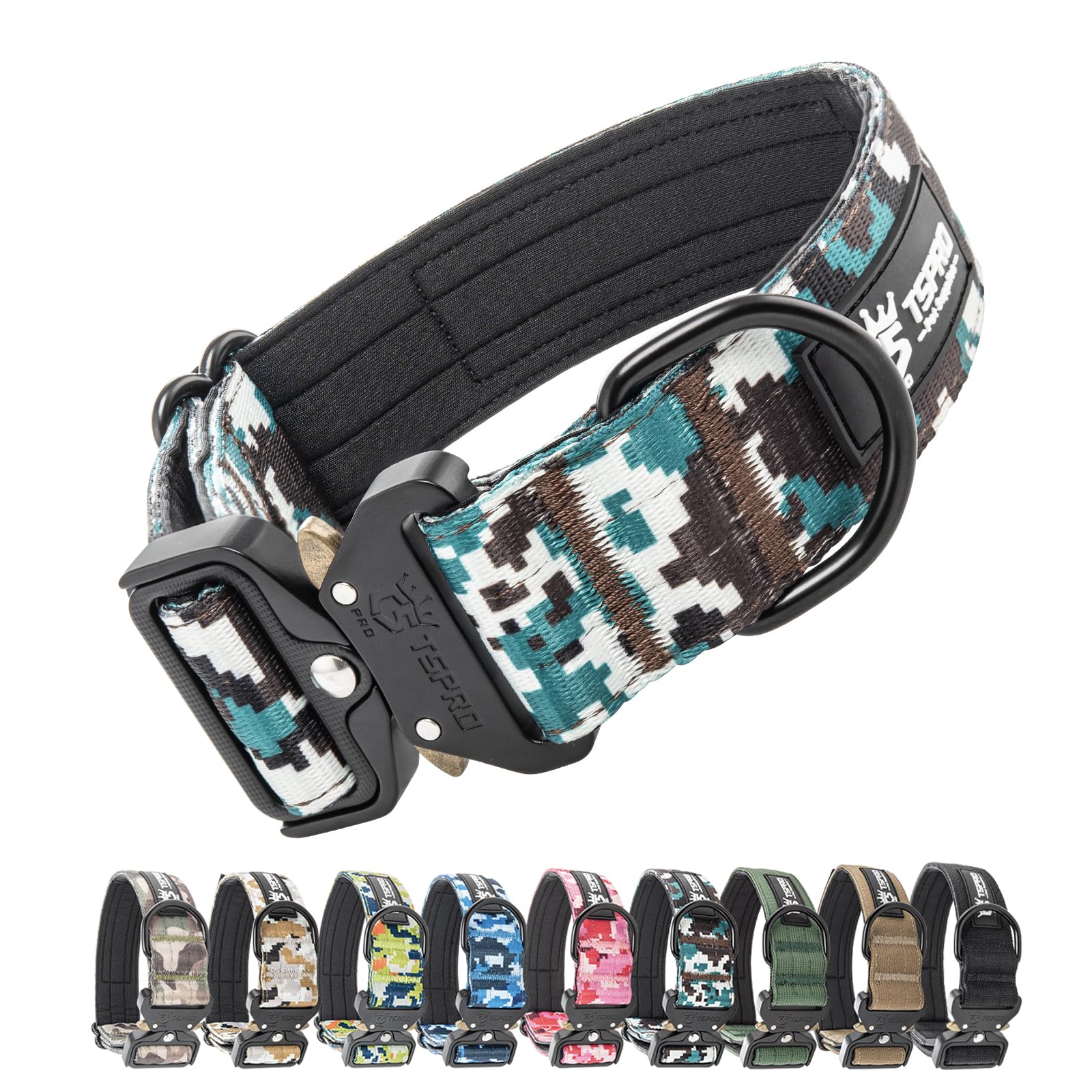 Tspro collar táctico con parche para personalización durante paseos y entrenamiento.