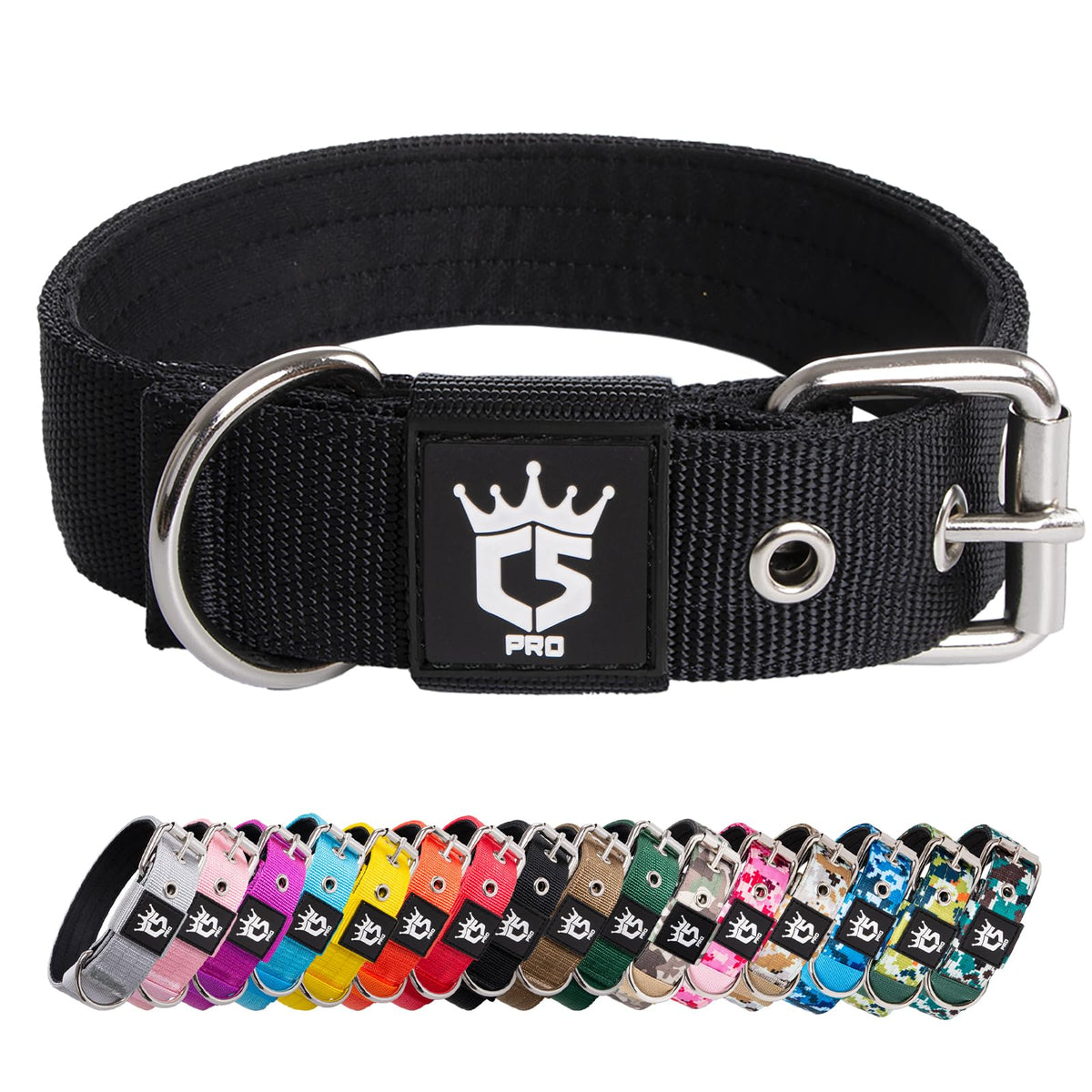 Collar táctico TSPRO para perro, 1,25 pulg., cómodo para razas pequeñas