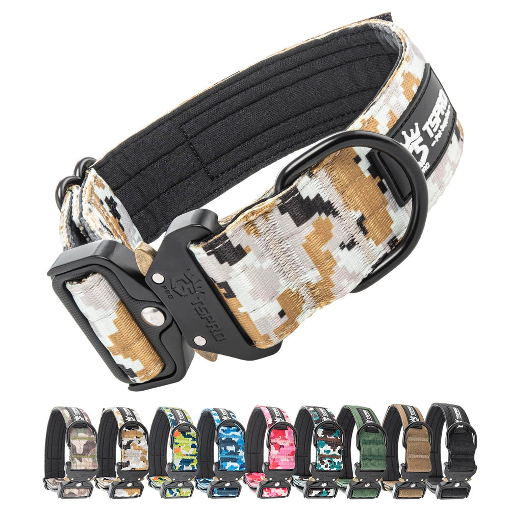 TSPRO collar táctico para perro con ajuste mediano a grande, ideal para paseos diarios y entrenamiento.