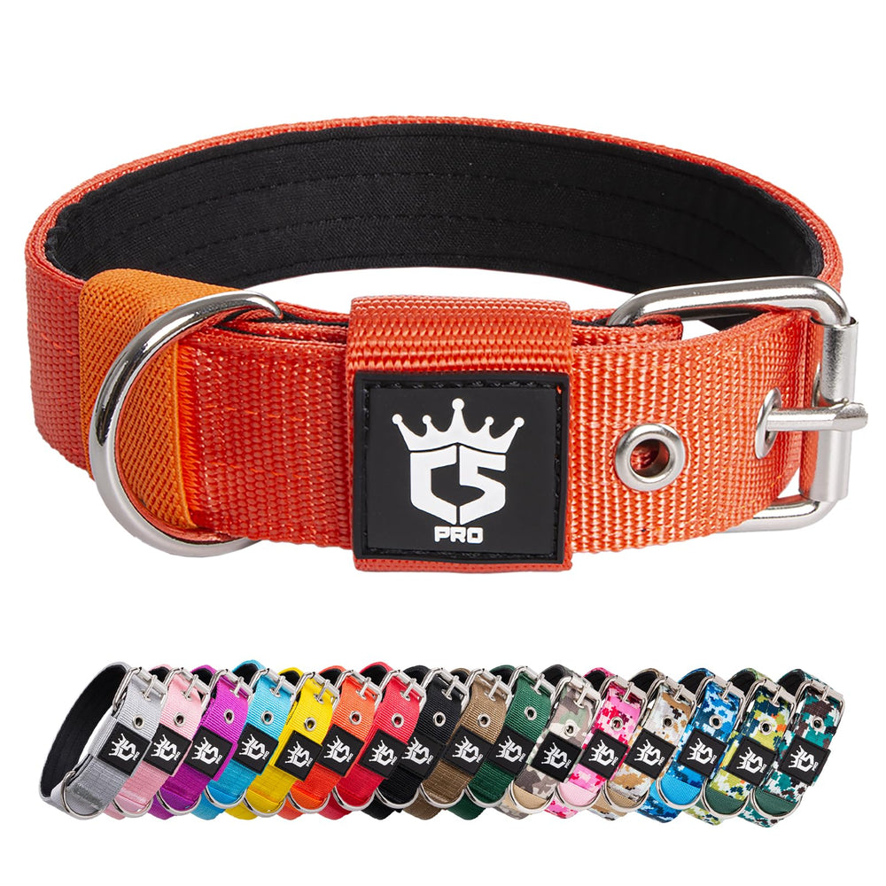 TSPRO collar táctico para perro naranja 1-25 pulgadas, ajuste cómodo para uso diario