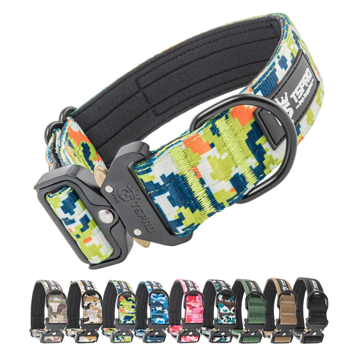 TSPRO collar táctico con parche de velcro para personalización del perro