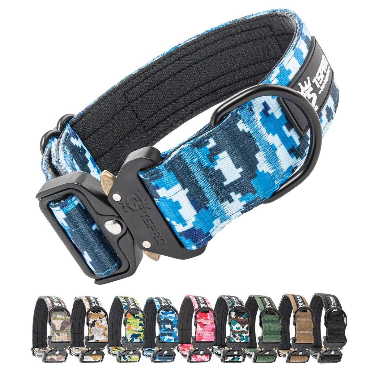 TSPRO collar táctico para perros con parche para personalizar y identificar