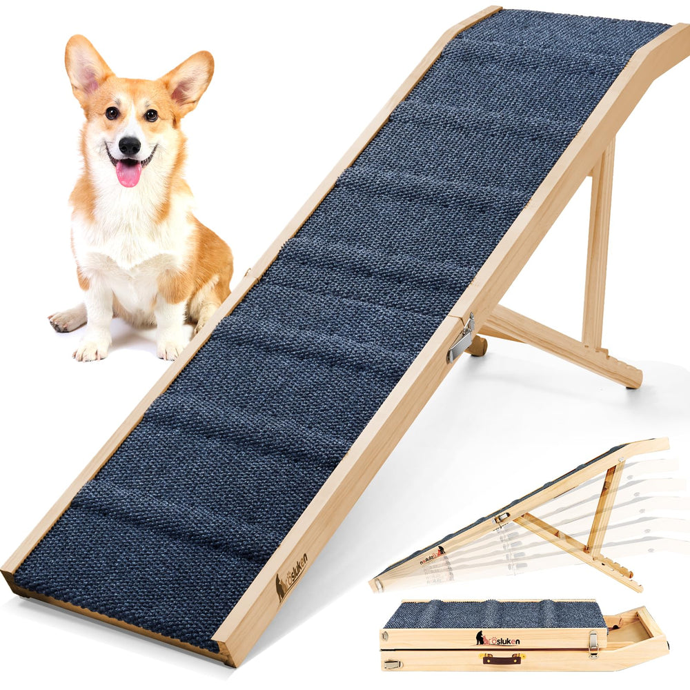 Rampa para perros Tsukiko de 64 pulgadas para cama, facilita subir de forma segura.