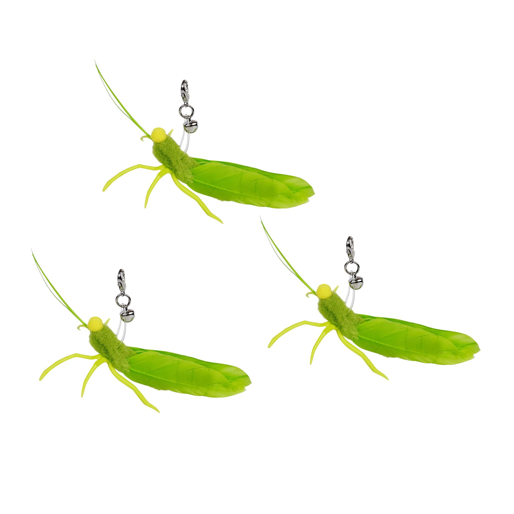 TTcat plumas para juguete de gato en forma de saltamontes, estimula instinto de caza
