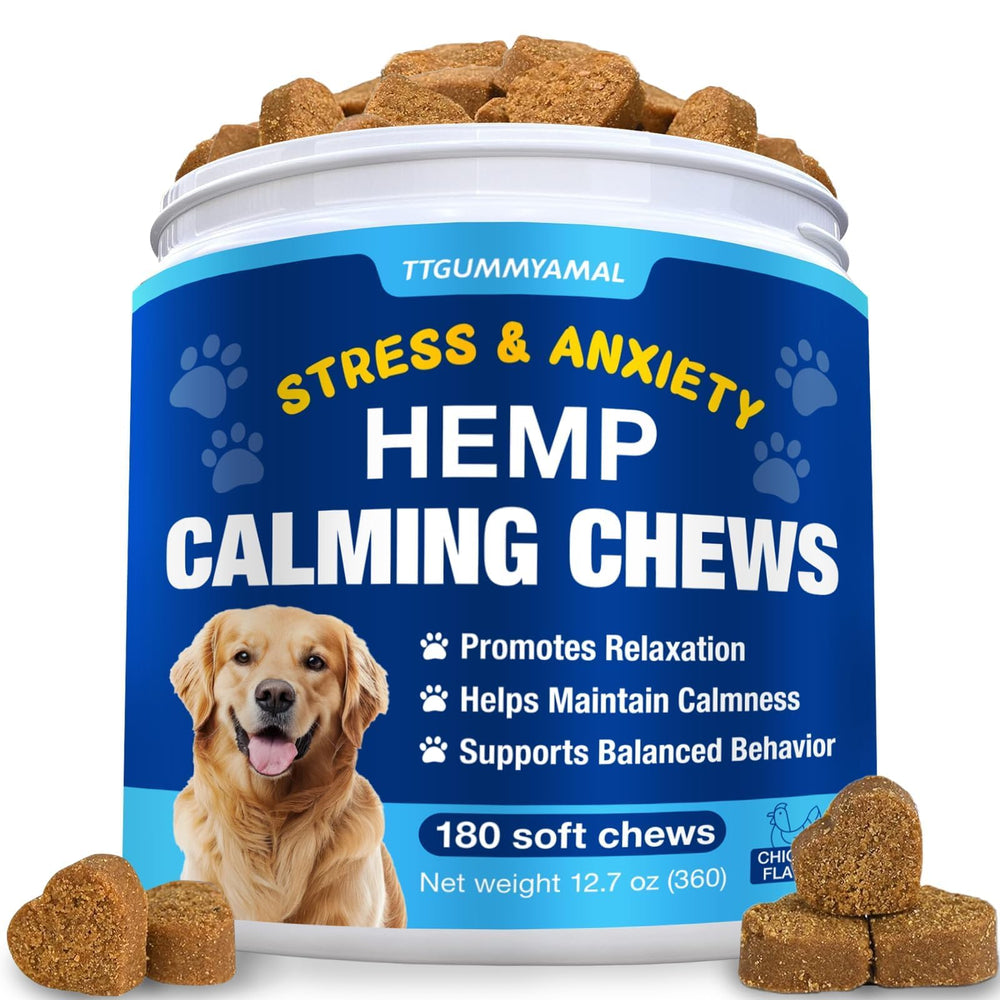ttgummyamal bocaditos relajantes para perros, ideales para viajar con tranquilidad.