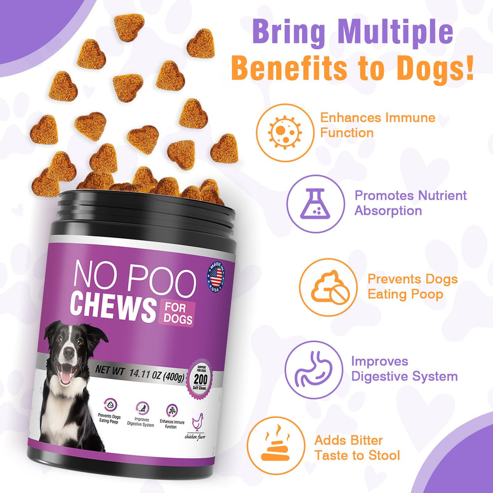 TTIXRL No Poo Chews aliento fresco para perros, mejora la respiración.