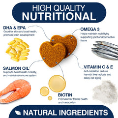TTLXBL Omega-3 para perros, cápsulas masticables fáciles de incluir en la comida