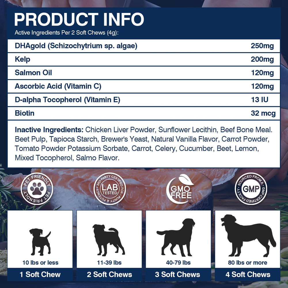 TTLXBL Salud del corazón e inmunidad con EPA/DHA para perros.
